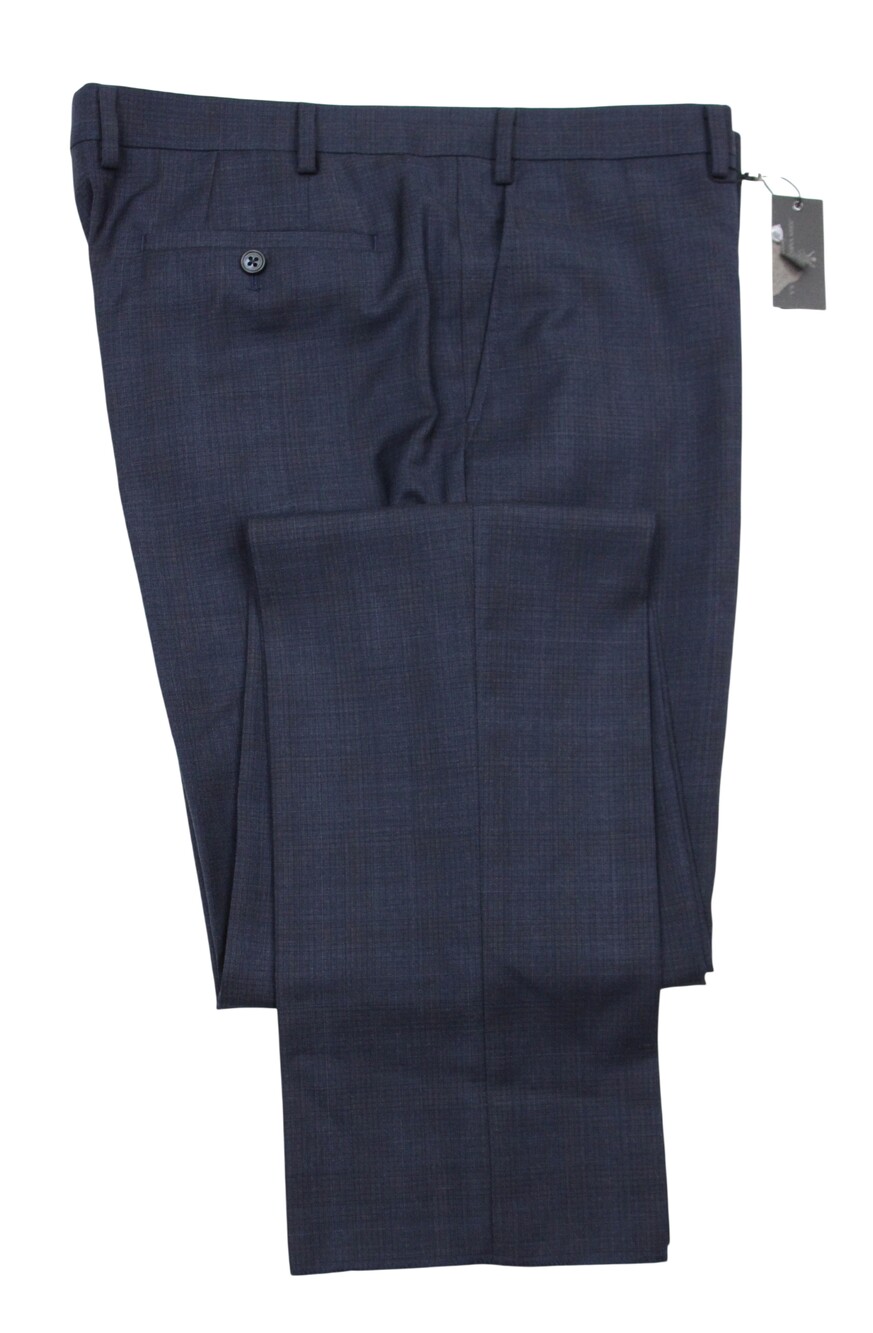 John Varvatos Suit Pants Mens 38 Navy Brown Plaid Street Trouser Slim Fit